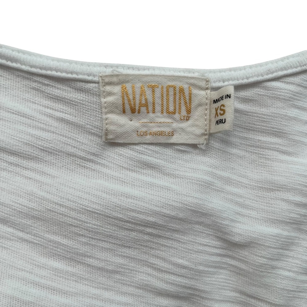 Nation LTD Giada Gathered Ruched Puff Sleeve Top in White SZ XS Feminine Flirty - Picture 5 of 9